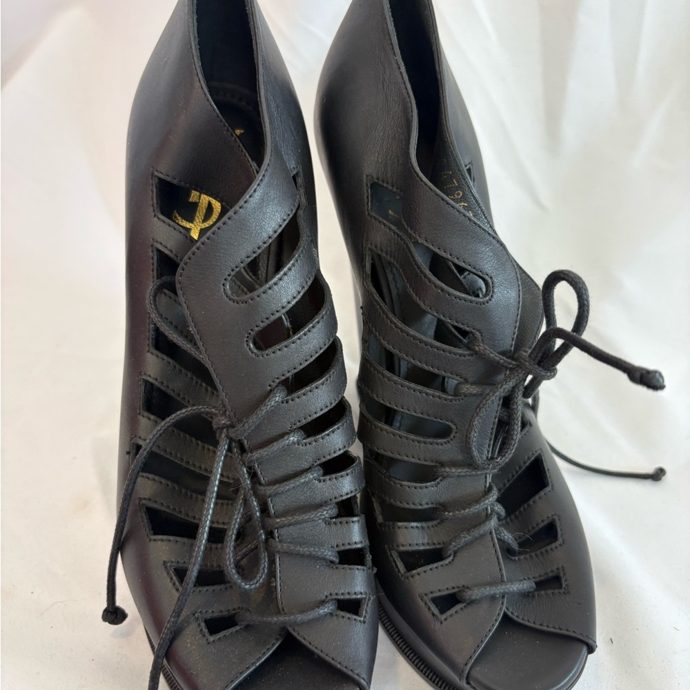 Ysl Black Leather Women's Shoes